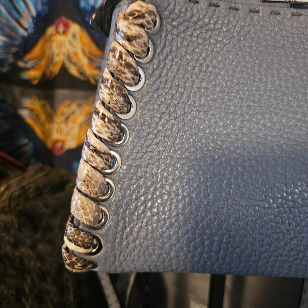Fendi Peekaboo Mini Selleria Python Whipstitch Li… - image 4